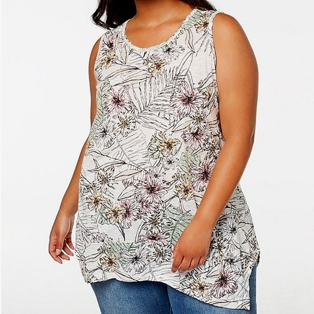 NEW STYLE &CO SIZE 1X‎ FALL FLORAL TOP BLOUSE
